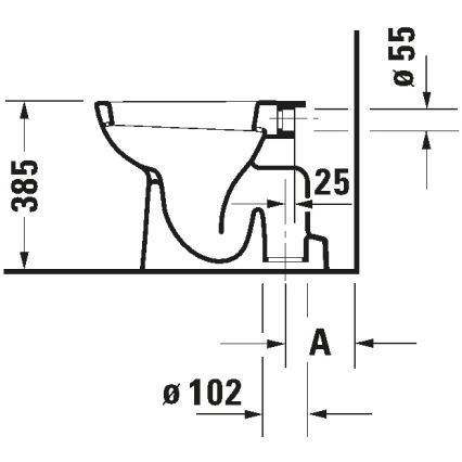 Duravit 21100100002 - Staand toilet D-CODE keramiek/hoogglans wit