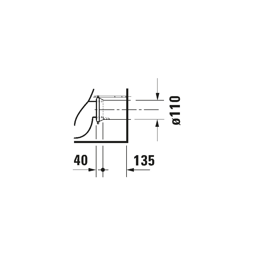 Duravit 21150900002 - Staand toilet D-CODE keramiek/glanzend wit