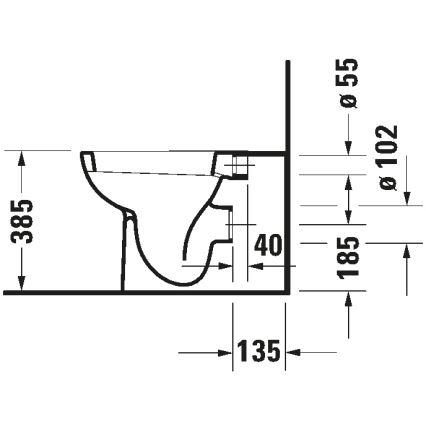 Duravit 21150900002 - Staand toilet D-CODE keramiek/glanzend wit