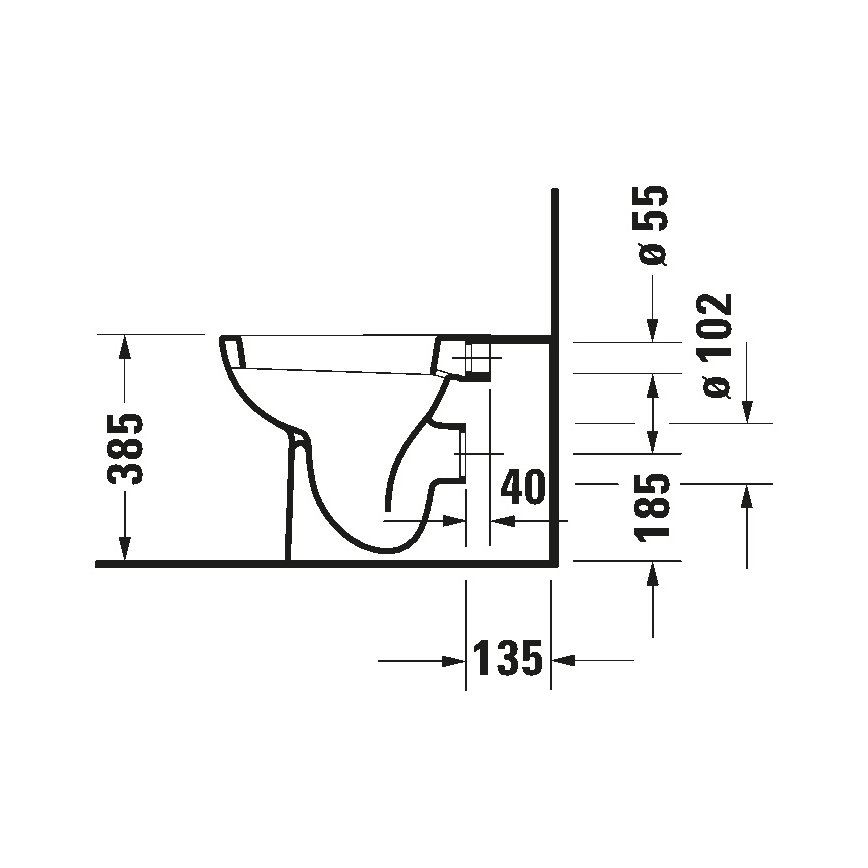Duravit 21150900002 - Staand toilet D-CODE keramiek/glanzend wit