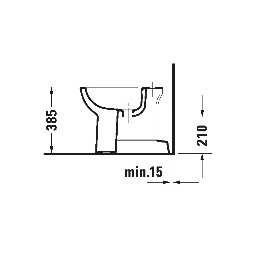 Duravit 22371000002 - Staand bidet D-CODE 35,5 x 52,5 cm keramiek/glanzend wit