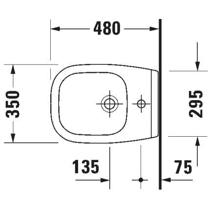 Duravit 22371500002 - Hangend bidet D-CODE keramiek/glanzend wit