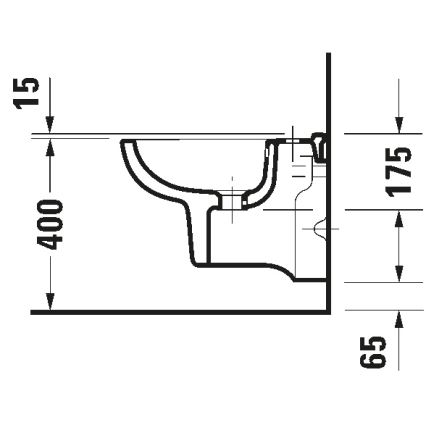Duravit 22371500002 - Hangend bidet D-CODE keramiek/glanzend wit