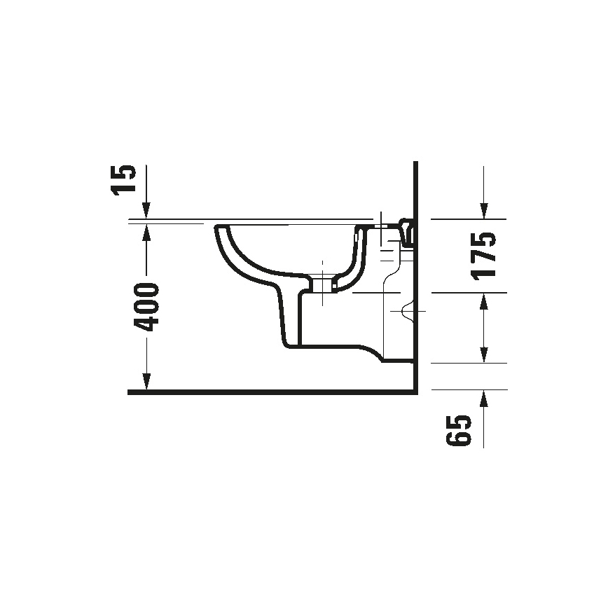 Duravit 22371500002 - Hangend bidet D-CODE keramiek/glanzend wit