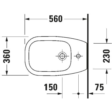 Duravit 22411000002 - Staande bidet D-CODE 35,5x52,5 cm keramiek/glanzend wit