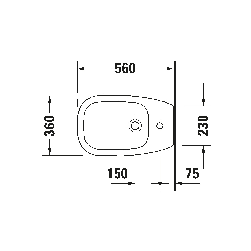Duravit 22411000002 - Staande bidet D-CODE 35,5x52,5 cm keramiek/glanzend wit