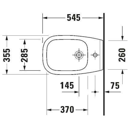 Duravit 22571500002 - Hangend bidet D-CODE keramiek/glanzend wit