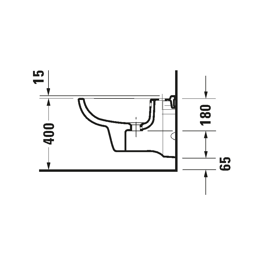 Duravit 22571500002 - Hangend bidet D-CODE keramiek/glanzend wit