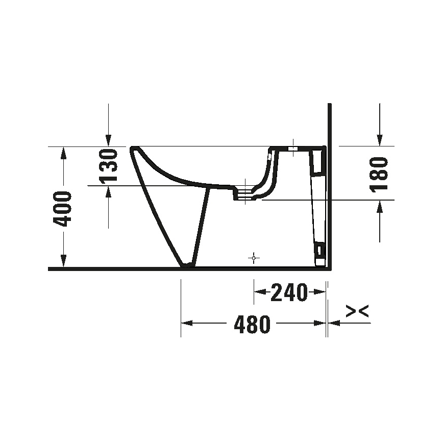 Duravit 2294100000 - Staand bidet D-NEO, keramiek/glanzend wit
