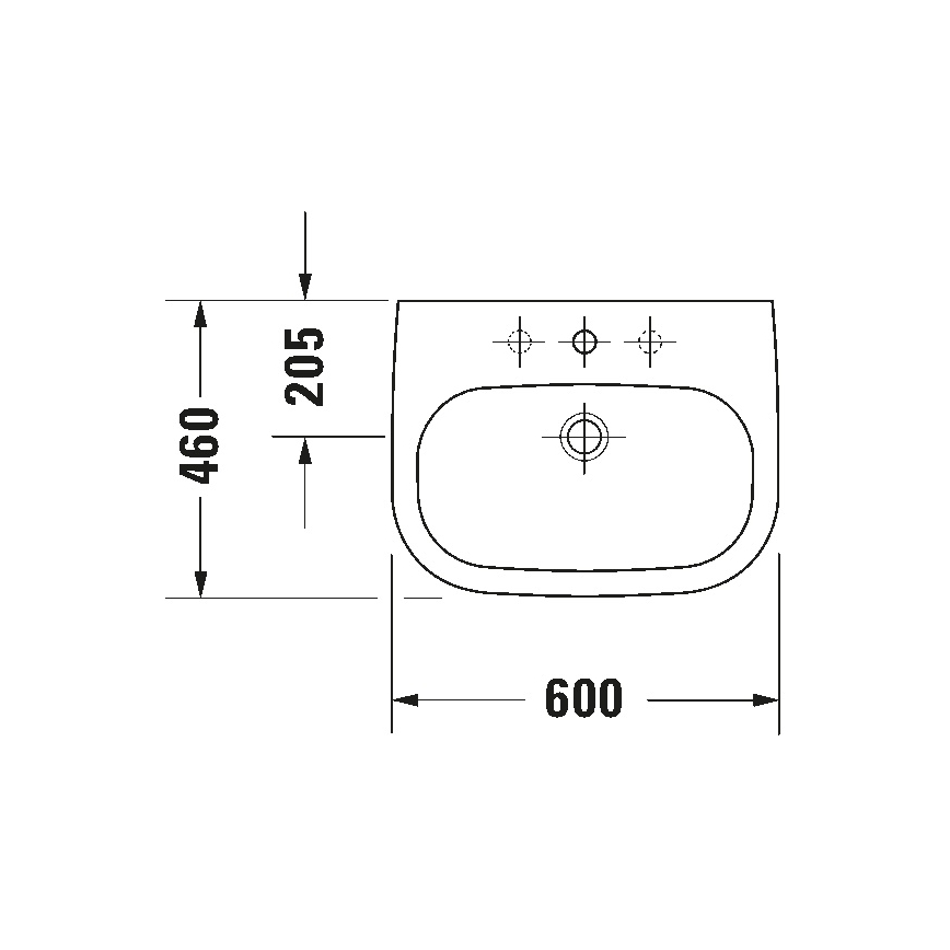 Duravit 23106000002 - Wandgemonteerde wastafel D-CODE 60x46 cm keramiek/glanzend wit