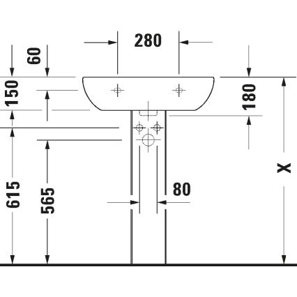 Duravit 23106000002 - Wandgemonteerde wastafel D-CODE 60x46 cm keramiek/glanzend wit