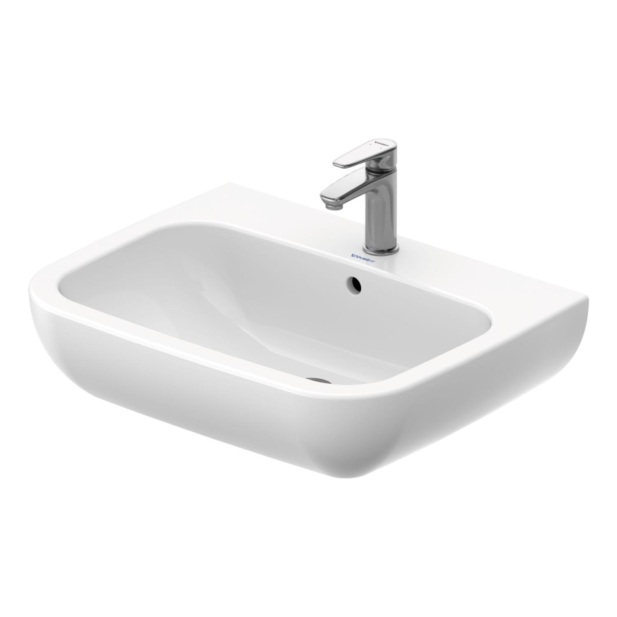 Duravit 23106500002 - Hangende wastafel D-CODE 65 x 50 cm, keramiek, glanzend wit