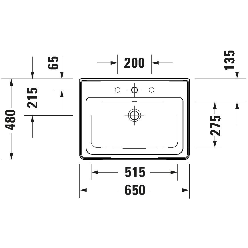 Duravit 2367650060 - Wandhangende wastafel D-NEO 65x48 cm keramiek/glanzend wit
