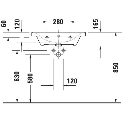 Duravit 2367650060 - Wandhangende wastafel D-NEO 65x48 cm keramiek/glanzend wit