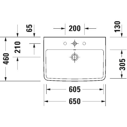 Duravit 23756500002 - Wandwastafel D-NEO 65x46 cm keramiek/glanzend wit