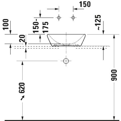 Duravit 2397400070 - Opzetwastafel D-NEO 40x40 cm keramiek/glanzend wit