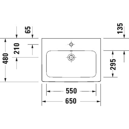 Duravit 23996500002 - Wandhangende wastafel D-CODE 65x48 cm keramiek/glanzend wit