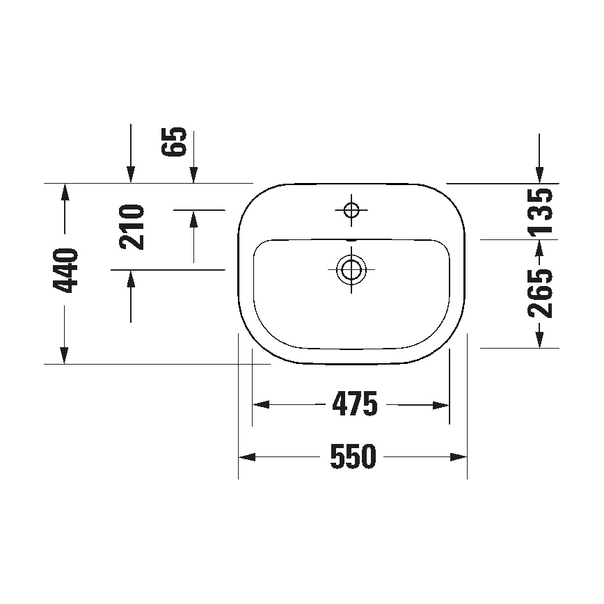 Duravit 24025500002 - Wandgemonteerde wastafel D-CODE 55x44 cm keramiek/glanzend wit