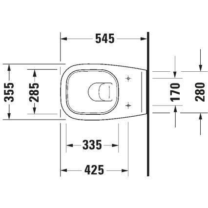 Duravit 25350900002 - Hangend toilet D-CODE keramiek/hoogglans wit