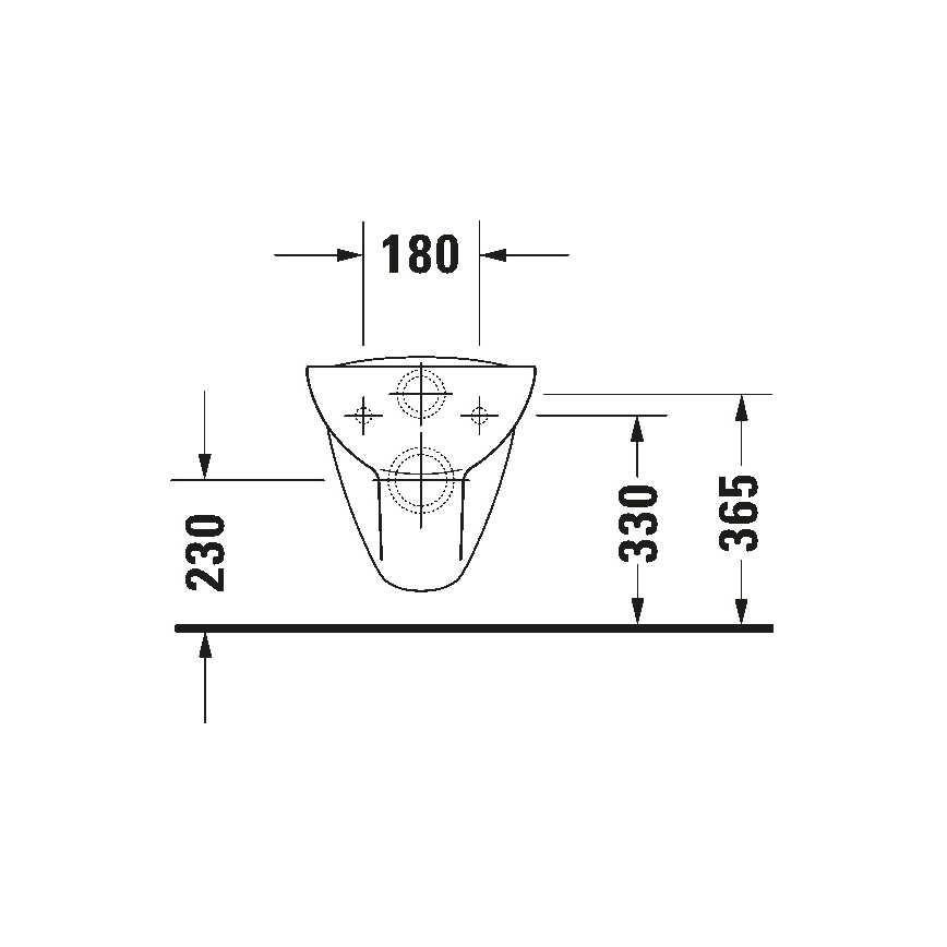 Duravit 25350900002 - Hangend toilet D-CODE keramiek/hoogglans wit