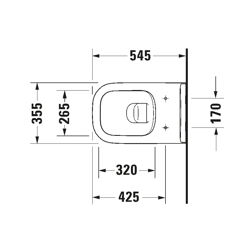 Duravit 25700920002 - Hangend spoelrandloos WC D-CODE keramiek/glanzend wit