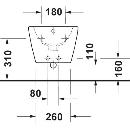 Duravit 27271500002 - Hangend bidet D-CODE keramiek/glanzend wit