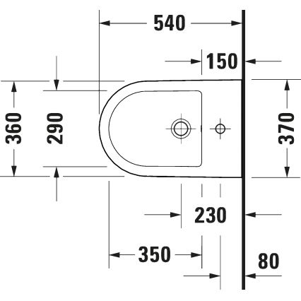 Duravit 27271500002 - Hangend bidet D-CODE keramiek/glanzend wit