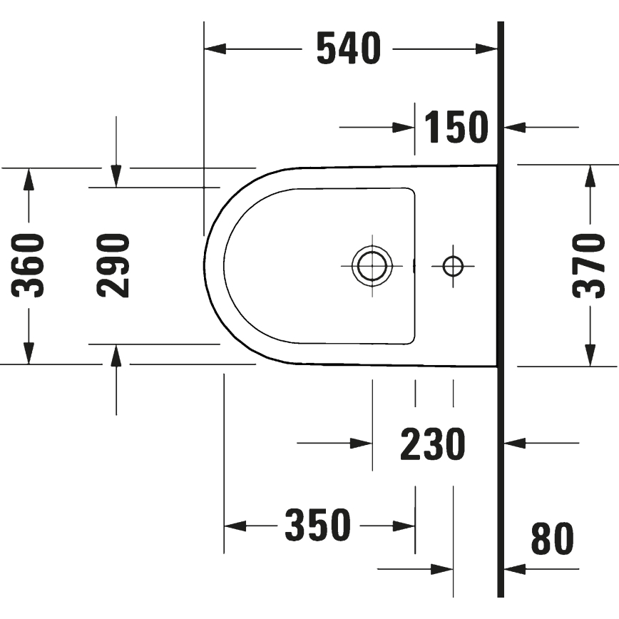 Duravit 27271500002 - Hangend bidet D-CODE keramiek/glanzend wit