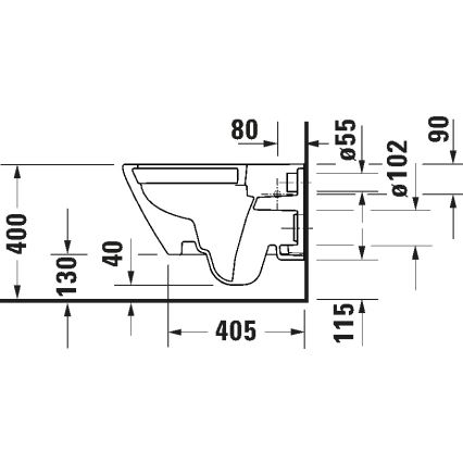 Duravit 29030900212 - Hangend toilet Rimless D-CODE keramiek/glanzend wit