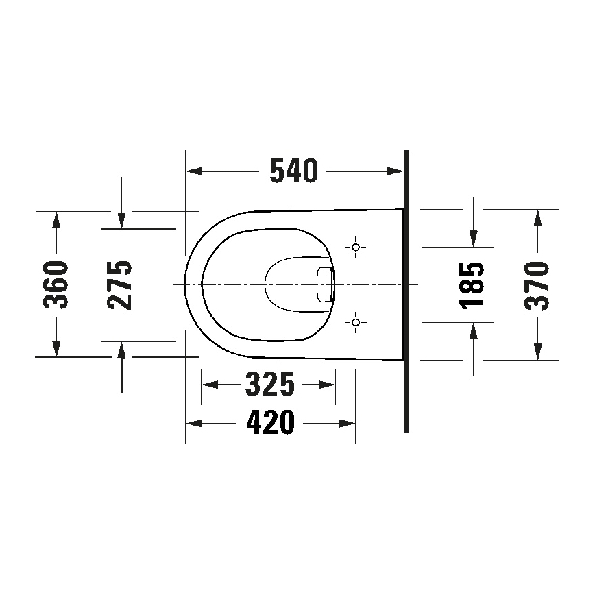 Duravit 29030900212 - Hangend toilet Rimless D-CODE keramiek/glanzend wit