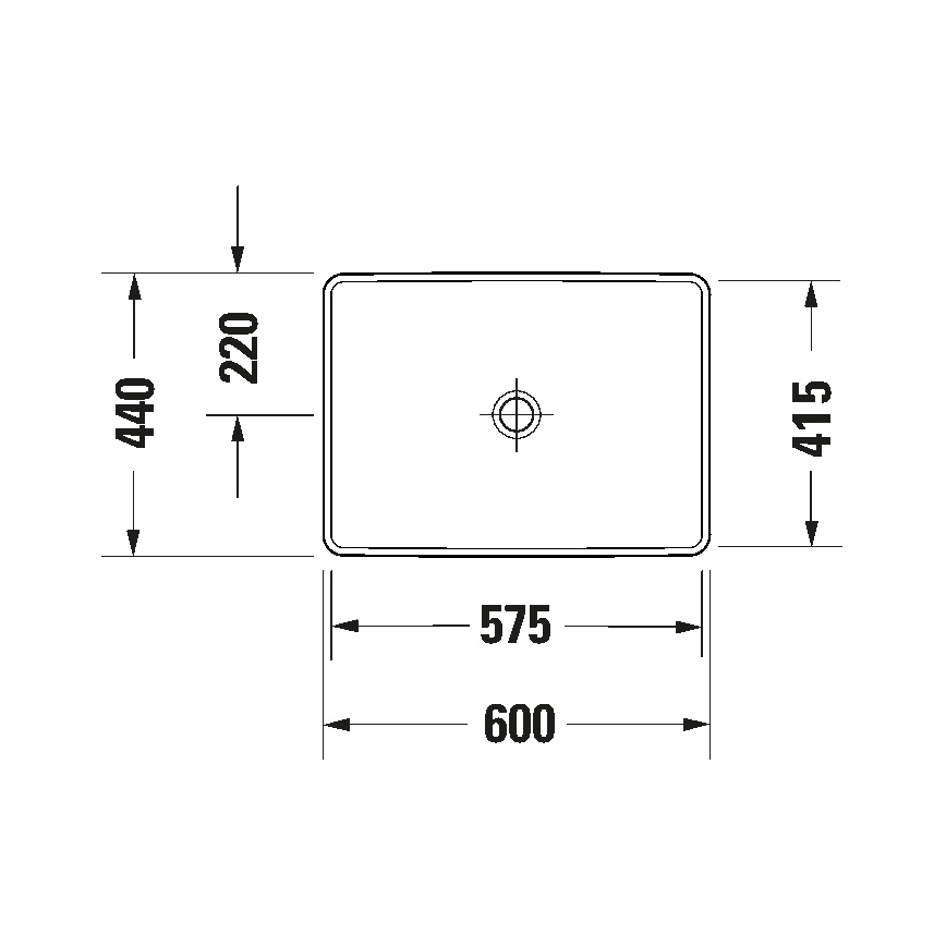 Duravit 358600079 - Inbouwwastafel D-NEO 60x44 cm keramiek/hoogglans wit