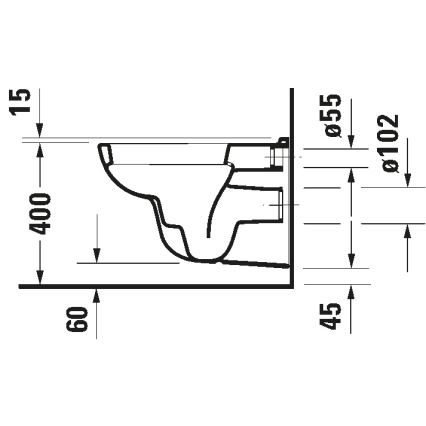 Duravit 45351900A1 - Hangend toilet met toiletbril D-CODE keramiek/hoogglans wit