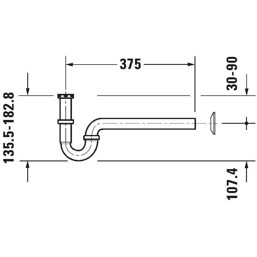 Duravit 50260000 - Wastafelsifon UNIVERSAL glanzend chroom