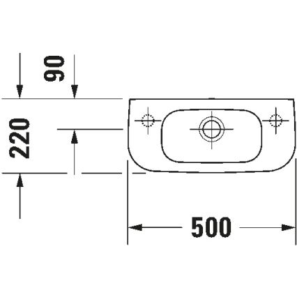 Duravit 7065000092 - Wandgemonteerde wastafel D-CODE 50x22 cm keramiek/glanzend wit
