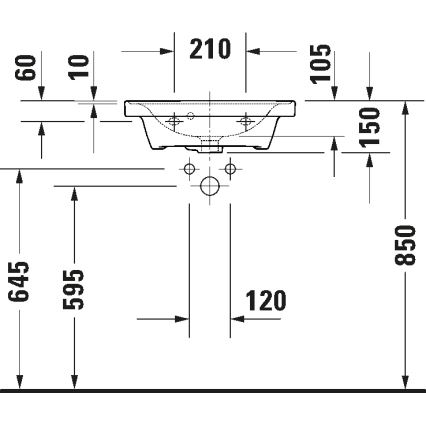 Duravit 742500000 - Wastafel D-NEO 50x40 cm voor wandmontage keramiek/glanzend wit