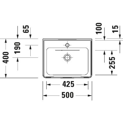 Duravit 742500060 - Wandhangende wastafel D-NEO 50x40 cm keramiek/glanzend wit