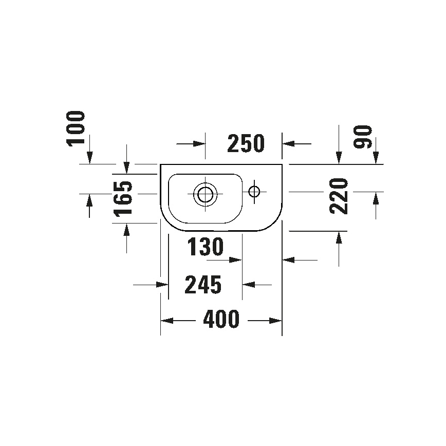 Duravit 7494000412 - Wandgemonteerde wastafel D-CODE 40x22 cm keramiek/glanzend wit