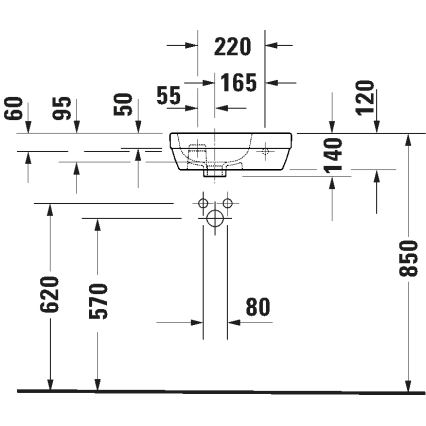 Duravit 7494000412 - Wandgemonteerde wastafel D-CODE 40x22 cm keramiek/glanzend wit