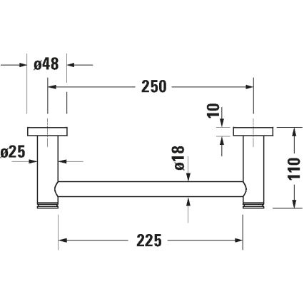 Duravit 99144600 - Badgreep D-CODE 28,4 cm matzwart