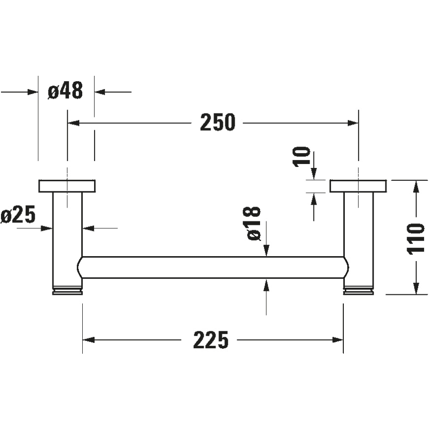 Duravit 99144600 - Badgreep D-CODE 28,4 cm matzwart