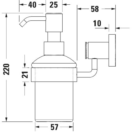 Duravit 99164600 - Wandgemonteerde zeepdispenser D-CODE 390 ml melkglas/mat zwart