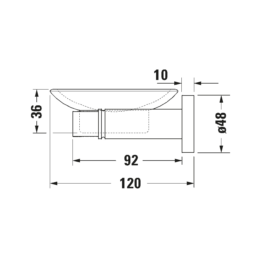 Duravit 99174600 - D-CODE wandzeepbakje, links, mat zwart