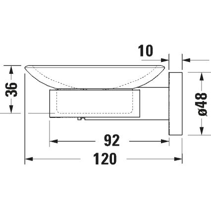 Duravit 99181000 - D-CODE wandzeepbakje, rechts, glanzend chroom
