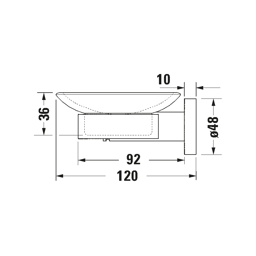 Duravit 99181000 - D-CODE wandzeepbakje, rechts, glanzend chroom