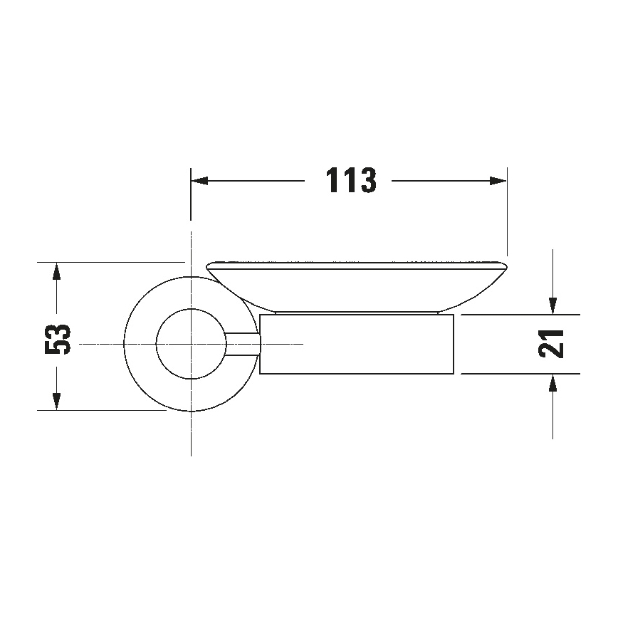 Duravit 99184600 - Wandzeephouder D-CODE rechts mat zwart