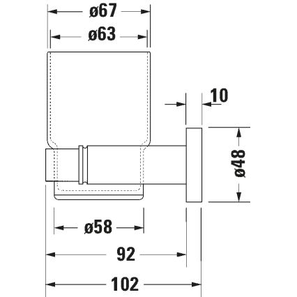 Duravit 99191000 - Wandhouder voor tandenborstels D-CODE links glanzend chroom