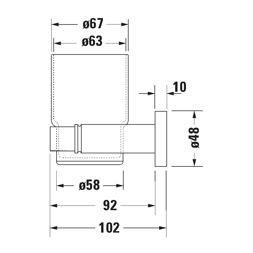 Duravit 99191000 - Wandhouder voor tandenborstels D-CODE links glanzend chroom
