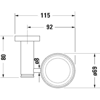 Duravit 99201000 - Wandhouder voor tandenborstels D-CODE, rechts, glanzend chroom