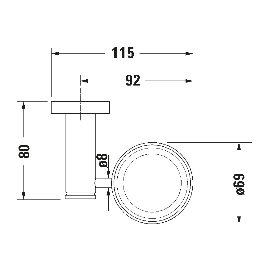 Duravit 99201000 - Wandhouder voor tandenborstels D-CODE, rechts, glanzend chroom