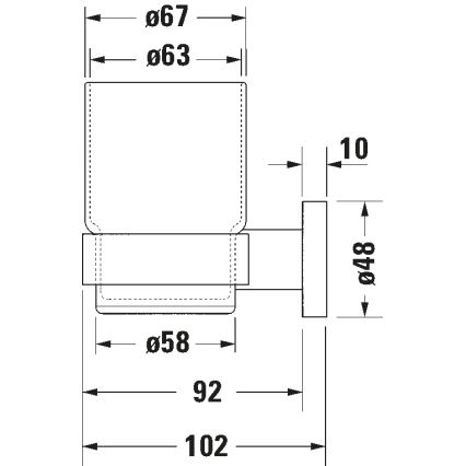 Duravit 99201000 - Wandhouder voor tandenborstels D-CODE, rechts, glanzend chroom